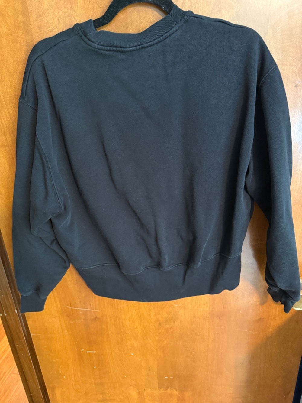 Zara Black Ribbed Crewneck Sweatshirt - Picture 3 of 4